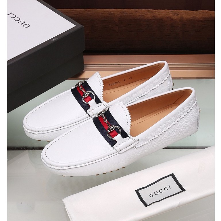 gucci white loafers mens