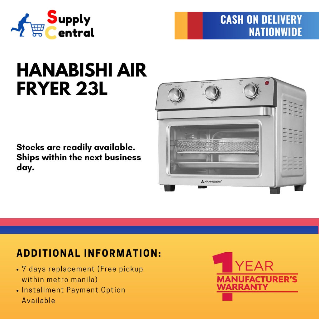 Hanabishi Air Fryer Oven 23L HAFEO 23SS (Supply Central) Shopee Philippines