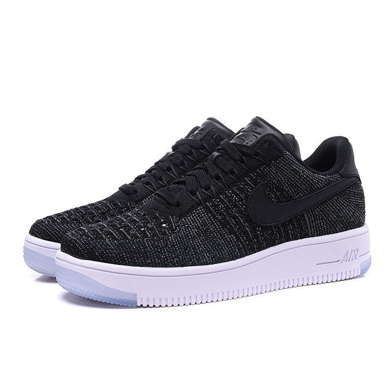 air force 1 flyknit low black metallic silver