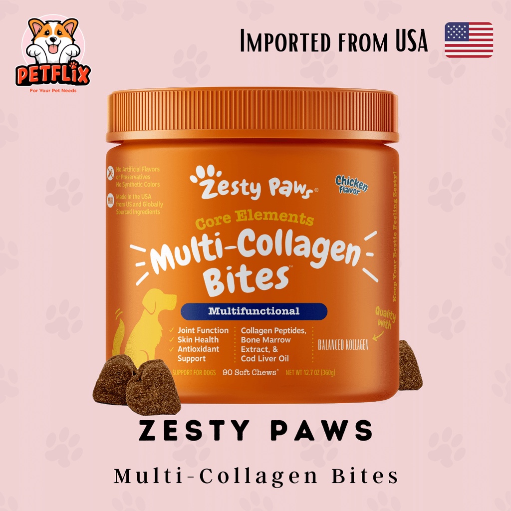Zesty Paws Multi Collagen Bites for Dogs Hip & Joint with Balanced