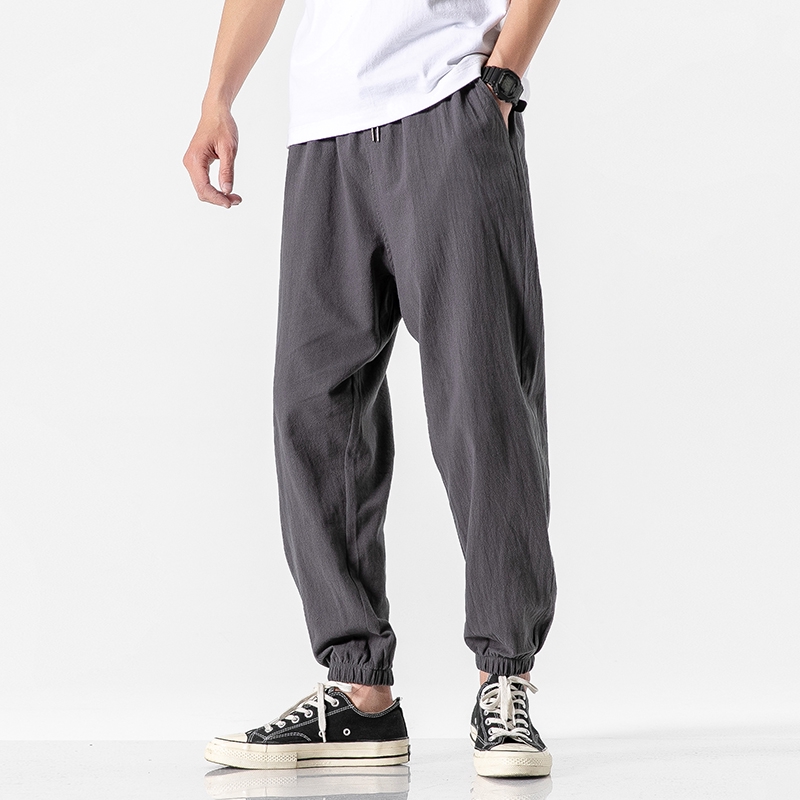 mens baggy linen trousers