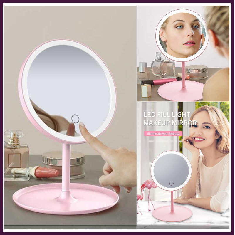 Makeup Mirror with led mirrors standing mirror touch screen vanity ...