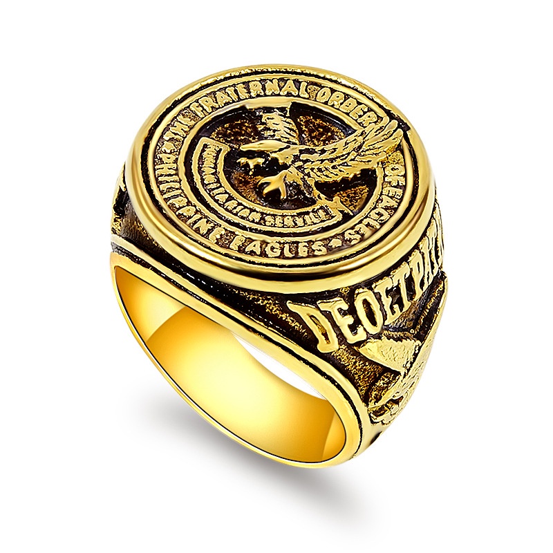 TFOE Ring Mens Pure Stainess Steel The Fraternal Order of Eagles Ring ...