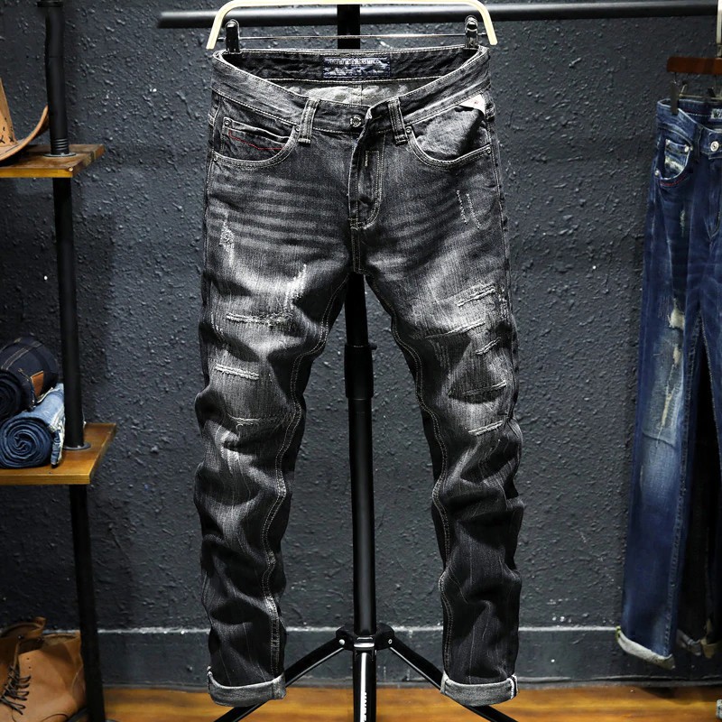 destroyed ripped jeans mens