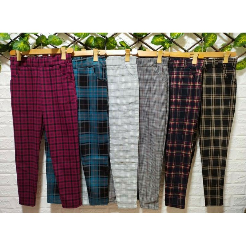 plaid trousers plus size