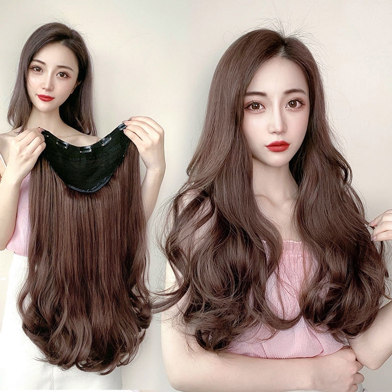 Long Wave Half Headgear Synthetic Hair Wig Natural Fake False Hair  Extensions Hairpieces For Women High Temperture Fiber | Shopee Philippines