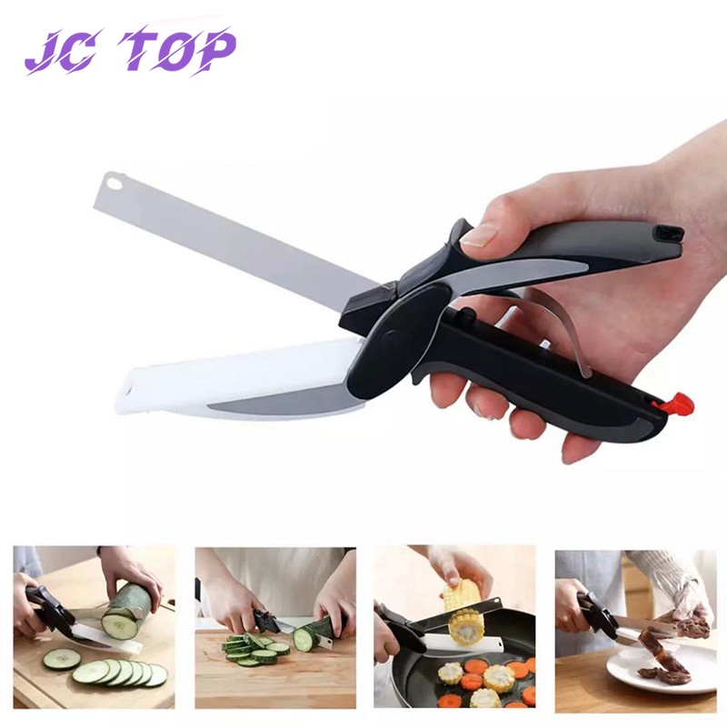 JcTop Clever Cutter New Multi-Function Cutter Scissor 2 in 1 Cutting ...