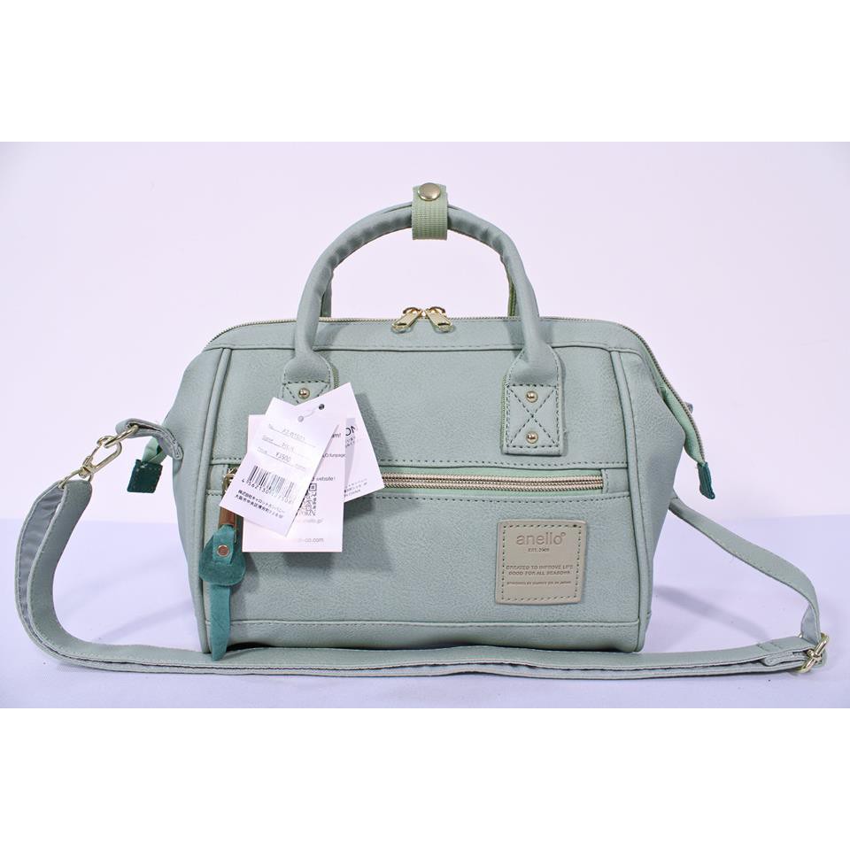 Anello Leather Two-Way Bag Mini Boston Bag (Mint Green) | Shopee ...