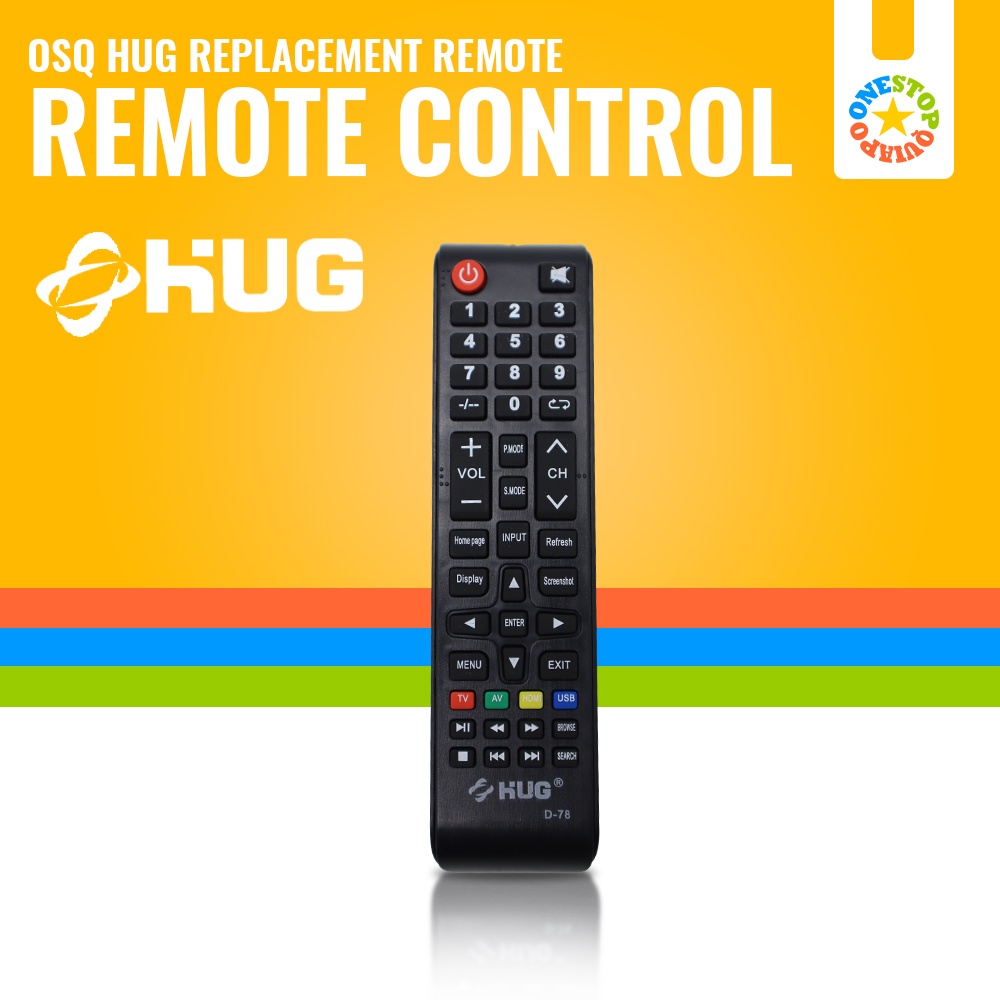 OSQ Replacement Remote Control for HUG LED TV & HUG Smart TV Shopee