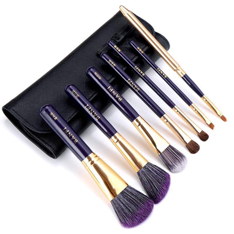 purple makeup brushes