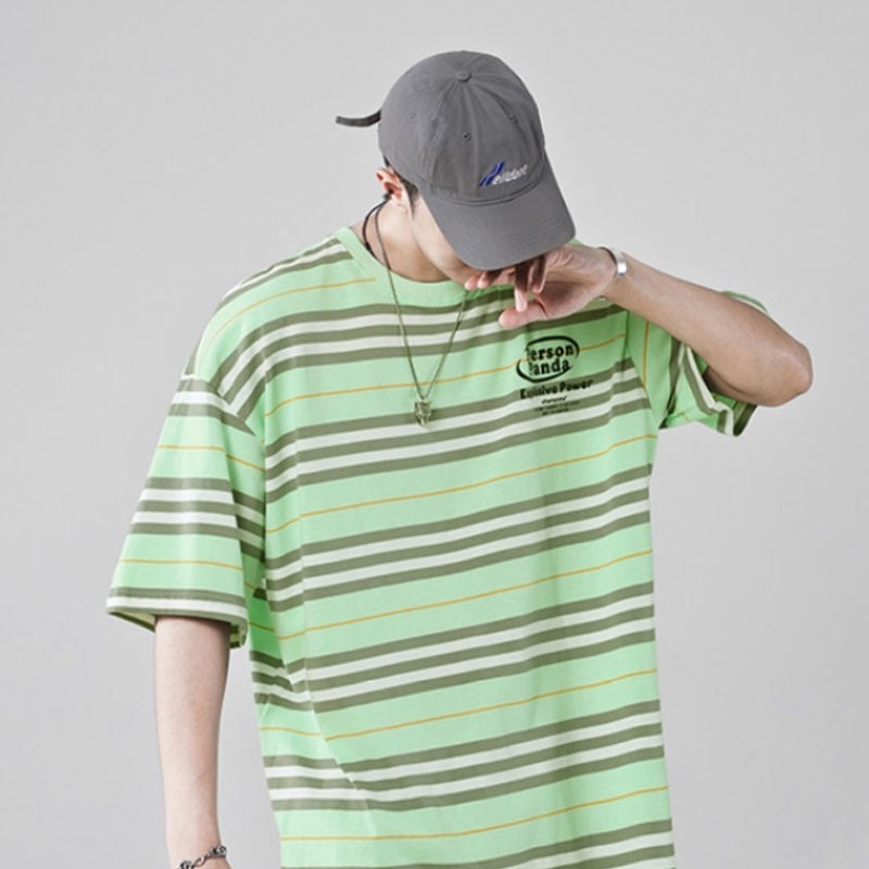 Striped T Shirt Oversized Shirt Summer Contrast Short Sleeve Casual Loose T Shirt For Men Fashion Tshirt Tops Clothing Shopee Philippines - black and white striped oversized shirt roblox