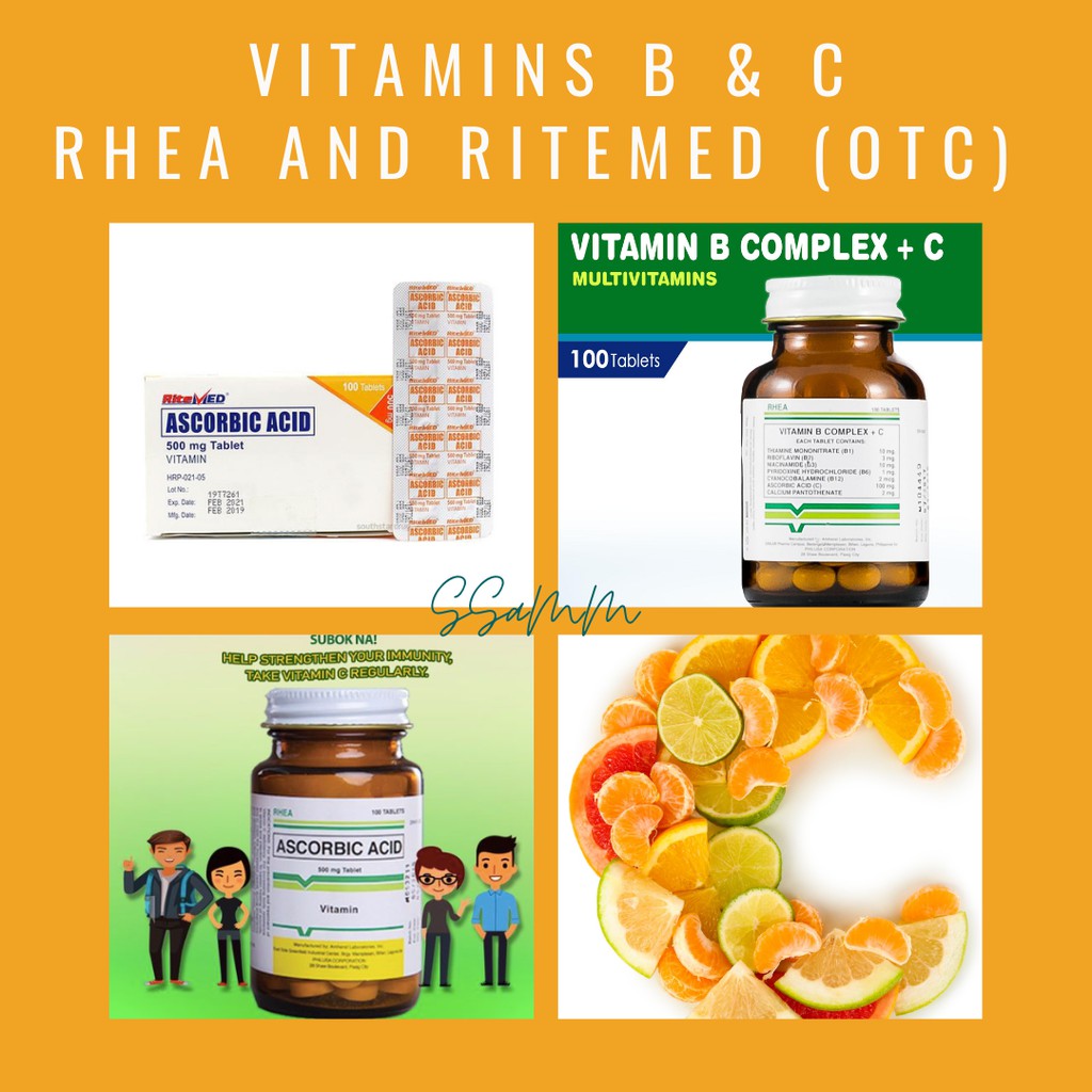 RHEA Vitamin B Complex + C / RHEA Ascorbic Acid 500mg / RITEMED