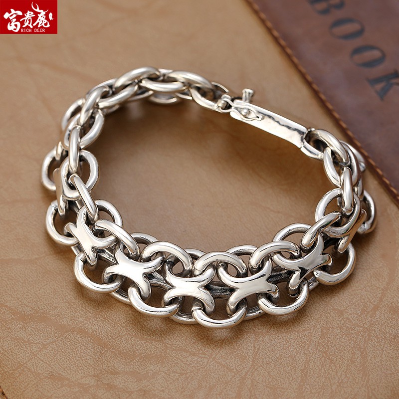 thick silver bracelet