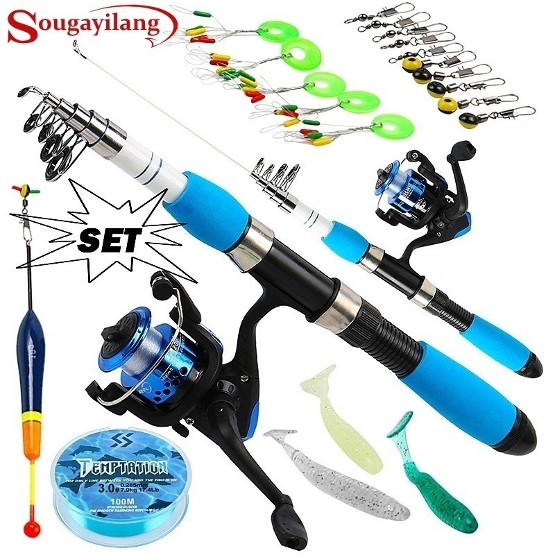 Sougayilang Fishing Rod Full Kits with Telescopic Fishing