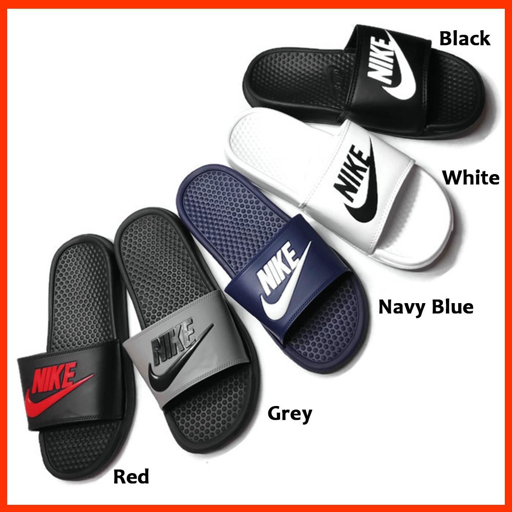 nike benassi navy blue