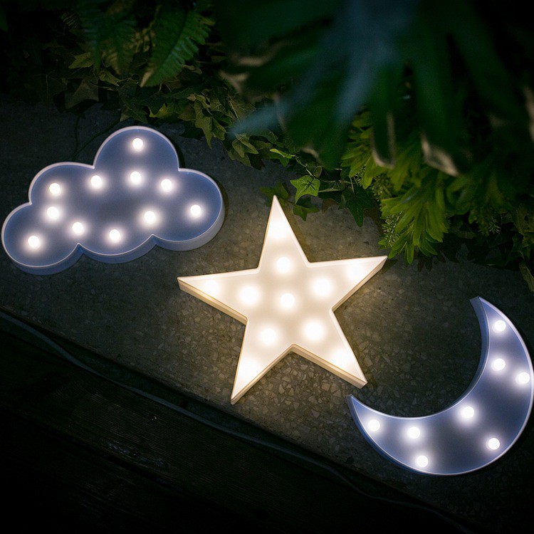 Led Night Light Kids Baby Room Decorations Lamp Star Moon Shopee