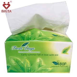 Shuta Fresh Day Green Facial Tissue 480 Pulls 1Pc 13 By 8 Cm BW29