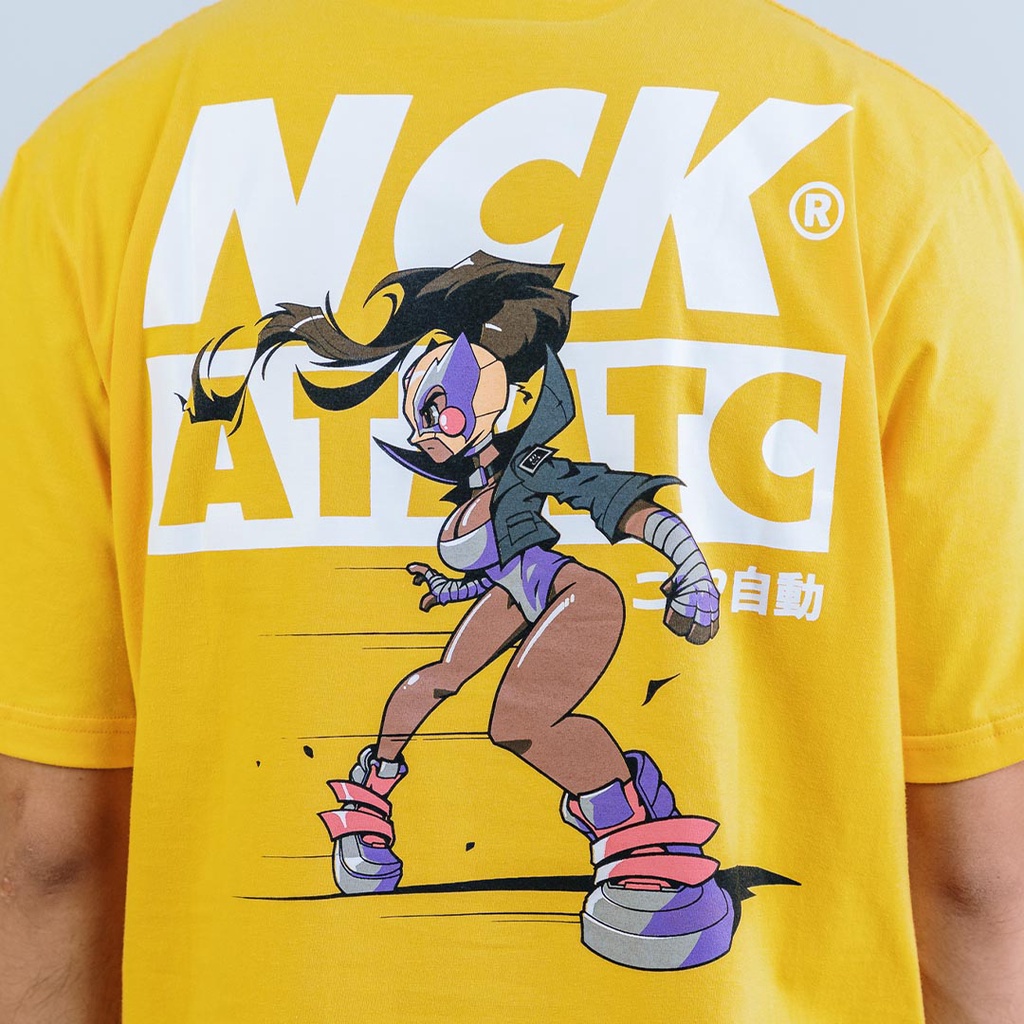 Nick Automatic ”Luchadoress-Stance” Yellow T-shirt T-Shirt Oversize