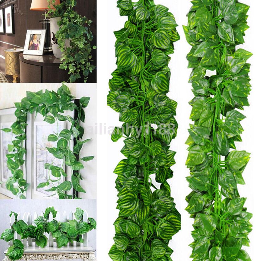 200cm Ivy Leaf Garland Green Plant Plastic Vine Foliage Home Garden Decorations 