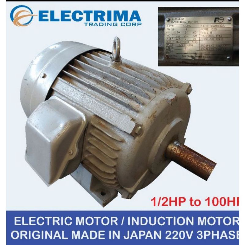 Induction Motor 20Hp To 40Hp 220V 3Phase Original Made In Japan   791c5059c11d6f84742e83b41cb6e2bf