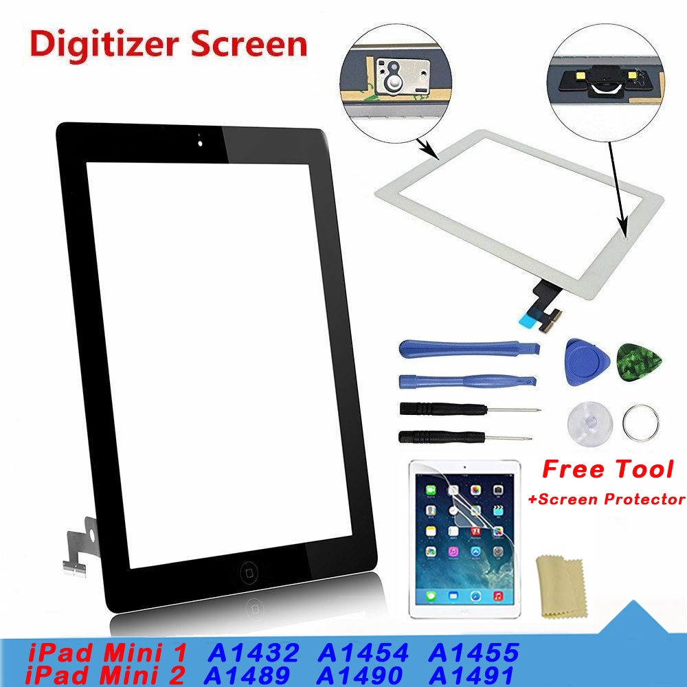 Home Button for Apple iPad Mini White Fix Stop Glass Screen Digitizer Complete Full Assembly with IC Chip 