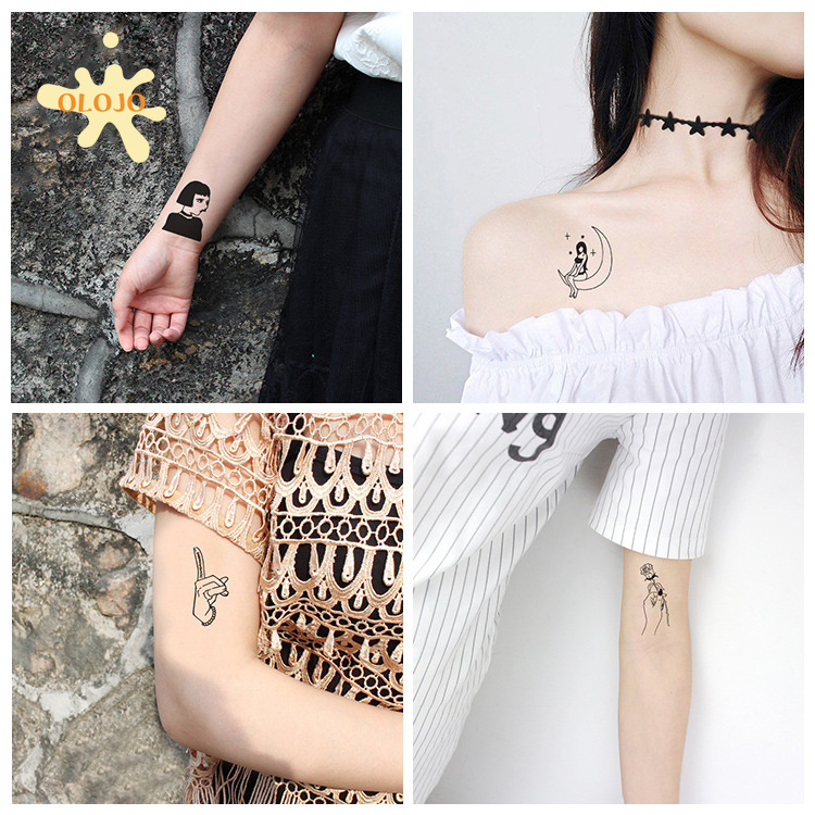Temporary Tattoo Sticker Waterproof & Cute Cool Girl Sticker Fake