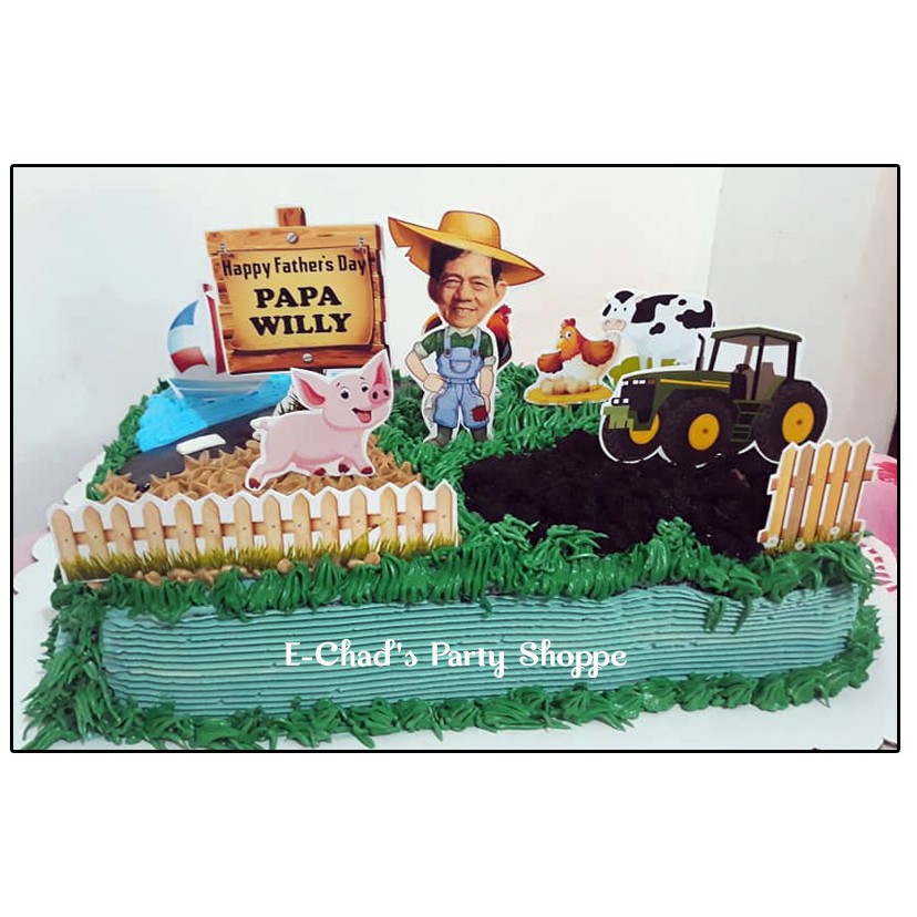 Cake Topper Farm with Fence Theme