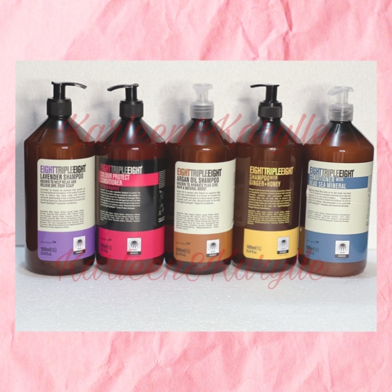 Eight Triple Eight Argan Oil Shampoo 1L/Color Protect Conditioner 1L/Lavender Shampoo 1L