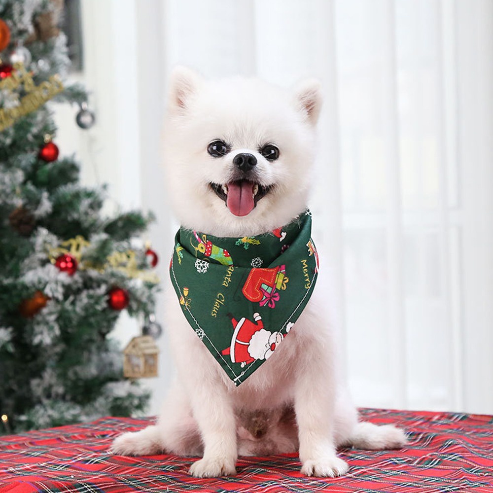 Christmas Pet Dog Bibs Bandana Dog Cat Printed Scarf Bibs Puppy Bandanas Pet Supplies fashionqueen fashionqueen #8