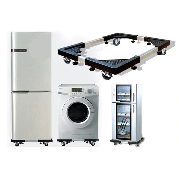 Appliance base wheeled adjustable mover for washing machine, ref and