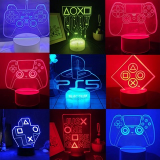 PS4 PS5 playstation controller 3D Led Illusion Night Lights 1 3 7 and 16 colors  Changing Lamp
