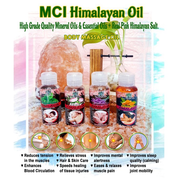 MCI HIMALAYAN OIL (Massage & Relaxing Oil) with real Pink Himalayan Salt Shopee Philippines
