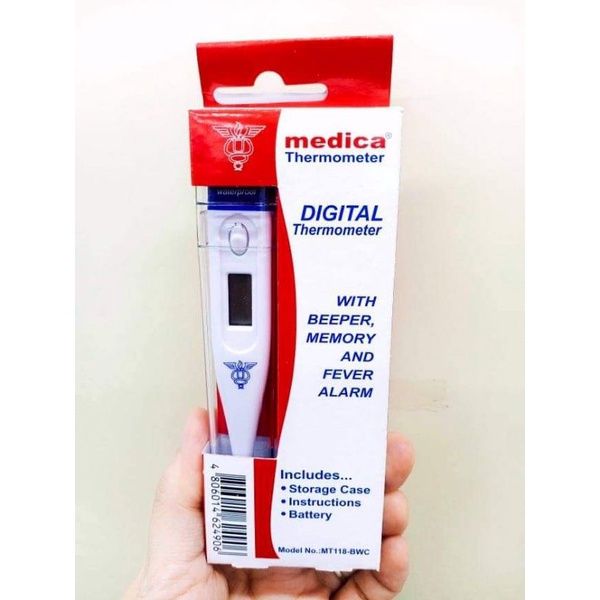 Medica Digital Thermometer with Beeper, Memory and Fever Alarm uses LR41 Battery Shopee