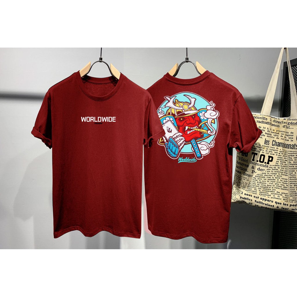 Pbm T Shirt Distro World Wide Db Combed Cotton 30s Tops T Shirt Men Screen Printing Front Rear Shopee Philippines