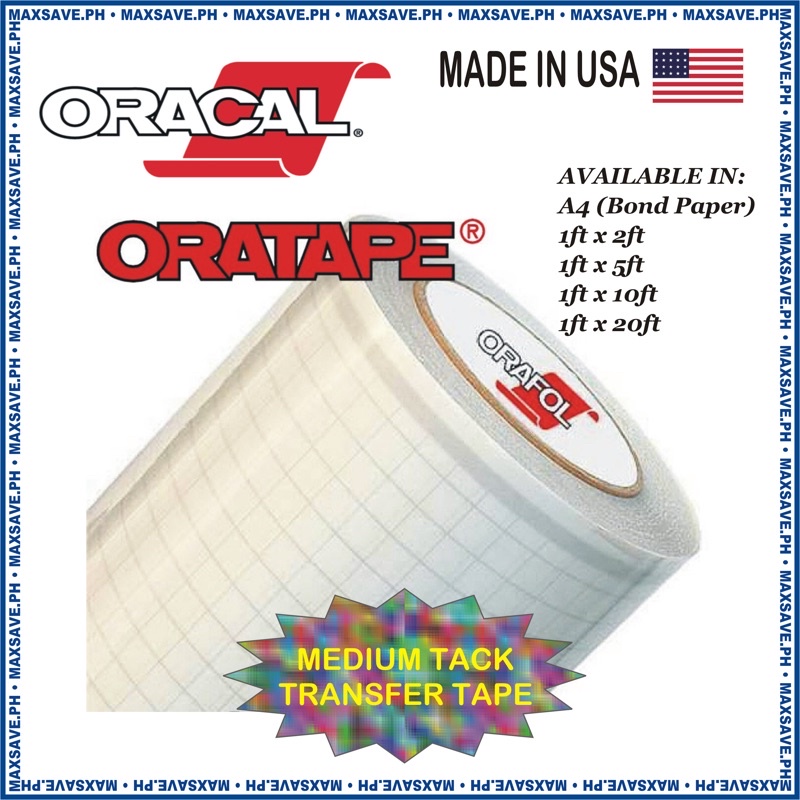 Oracal Clear Transfer Tape, Application Transfer Tape Roll (2ft, 5ft