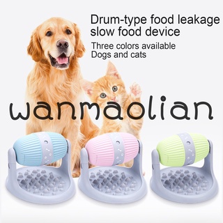 □☎❧wanmaolian Pet Dogs Roller Type Dispenser Slow Leakage Food Feeder Molar Toy Pet Supplies