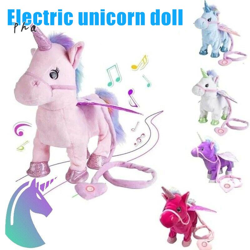 G.C Interactive Walking Unicorn Toy For Girls - Electric Plush With Grooming Kit & Coloring Book