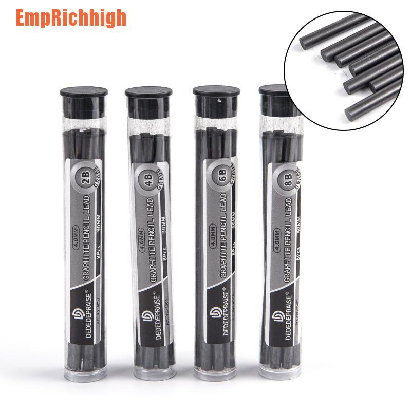 [EmpRichhigh] 8Pcs/Set 4.0Mm 2B/4B/6B/8B Mechanical Pencil Lead