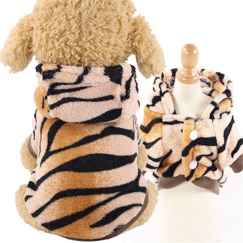 27Pets Pet Dog Costume  Cat Clothes For Pets Dogs Cats Halloween Costume Cosplay Tiger Warm Two Leg Coat gatos mascotas Drop Shipping #2