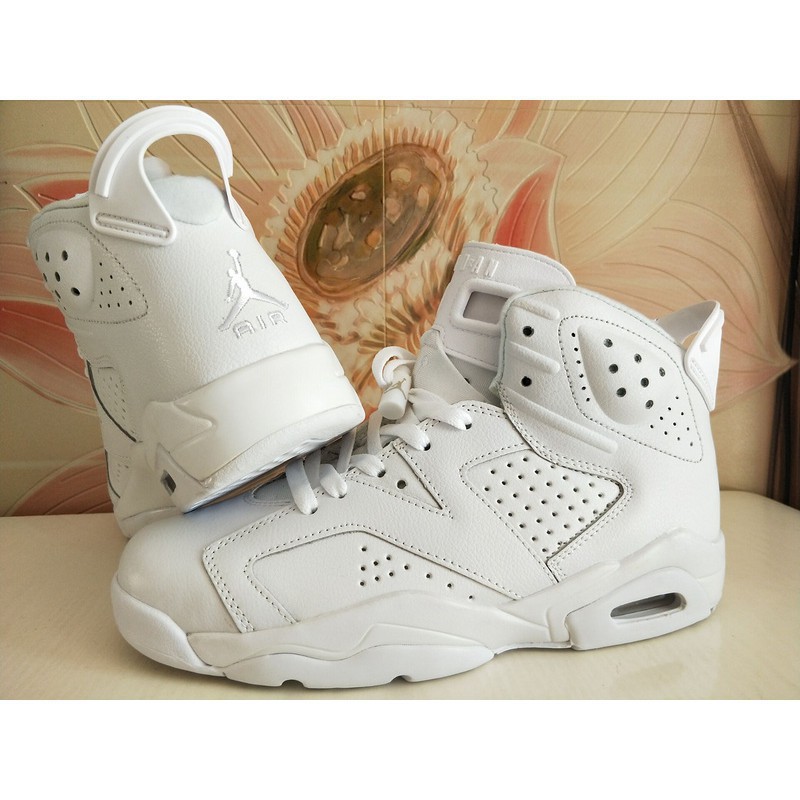 all white jordan 6