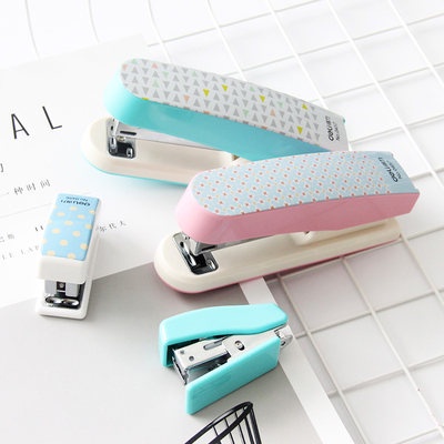 Cartoon geometric stapler colorful fashion mini students 12th stapler ...