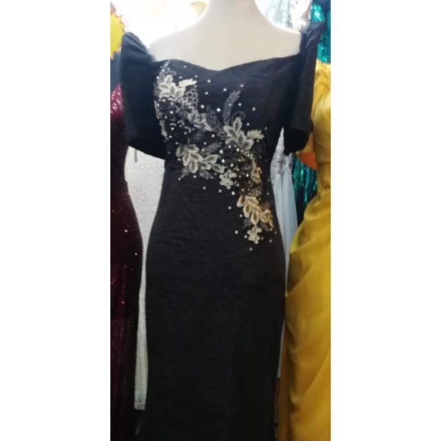 filipiniana black dress