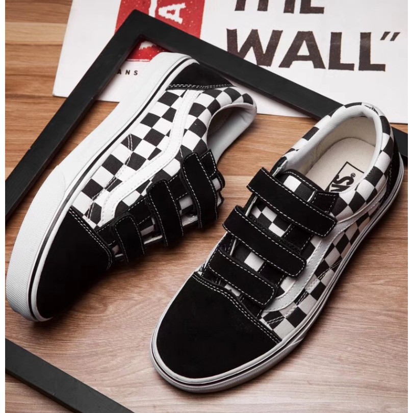 vans velcro checkerboard