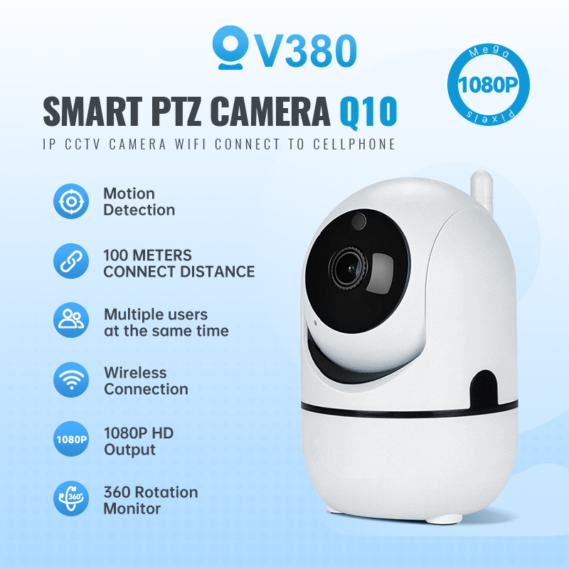 V380 Q10 IP CCTV Camera 1080P HD Wifi Connect To Cellphone Smart