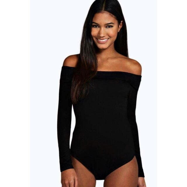 off the shoulder long sleeve swimsuit