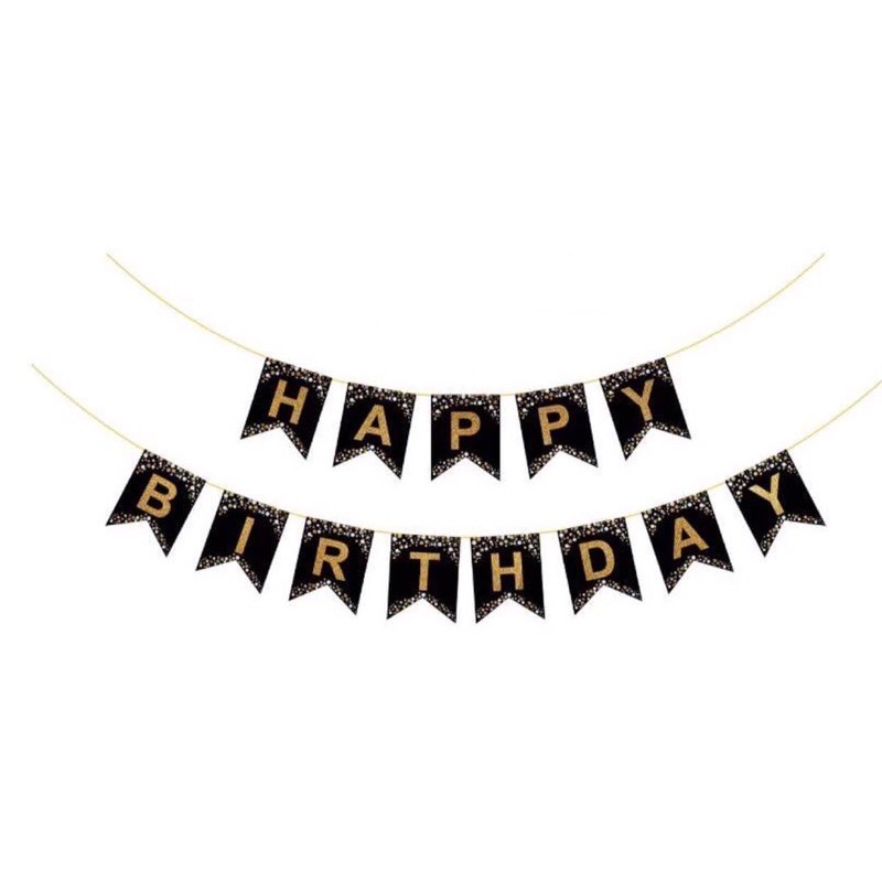 Black / Gold and Black / Pink Happy Birthday Banner 5M | Shopee Philippines