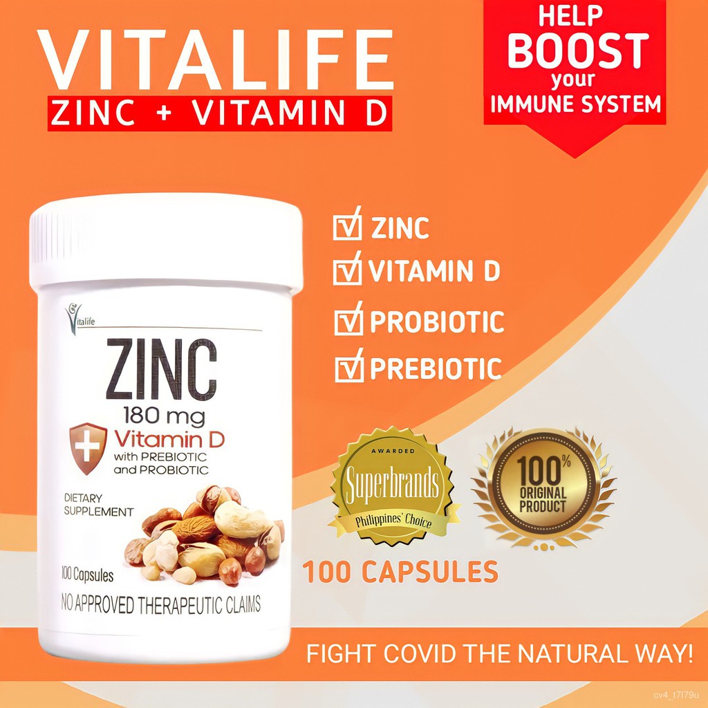 Zinc Vitamin D with Prebiotic and Probiotic Uno Vitalife Dietary