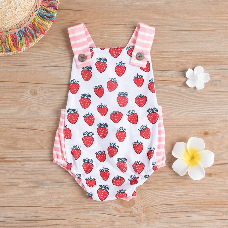baby girl strawberry romper