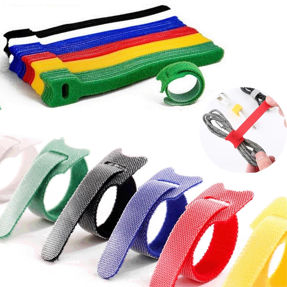 50Pcs Velcro Cable Ties Reusable Cable Organizer Strap Holder Wire Wrap ...