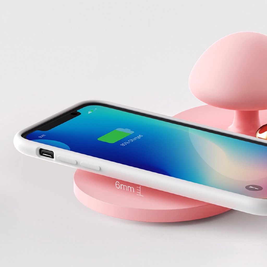 baseus mushroom lamp desktop wireless charger